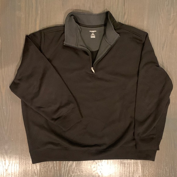 Van Heusen Flex 2XL Big & Tall Quarter Zip Sweater Black - Picture 1 of 5